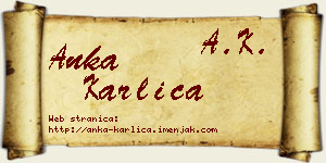 Anka Karlica vizit kartica